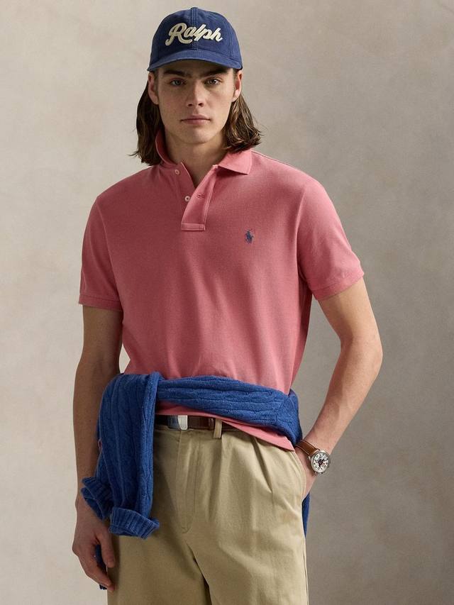 

Хлопковая поло Slim Fit с коротким рукавом Ralph Lauren, Desert Rose/C7524