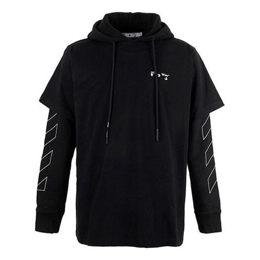 

Толстовка stripe logo printing sleeve loose fit black Off-White, черный