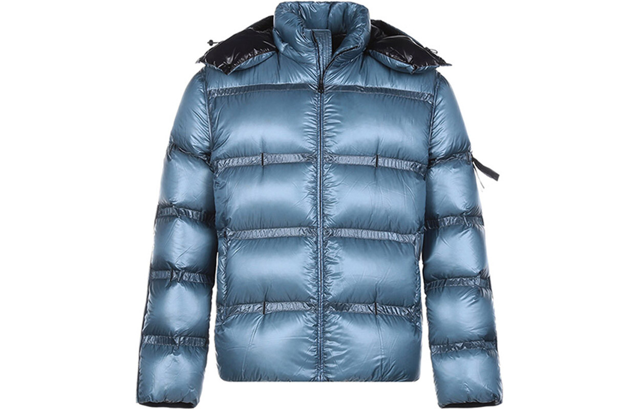 

Пуховик мужской серый синий Moncler