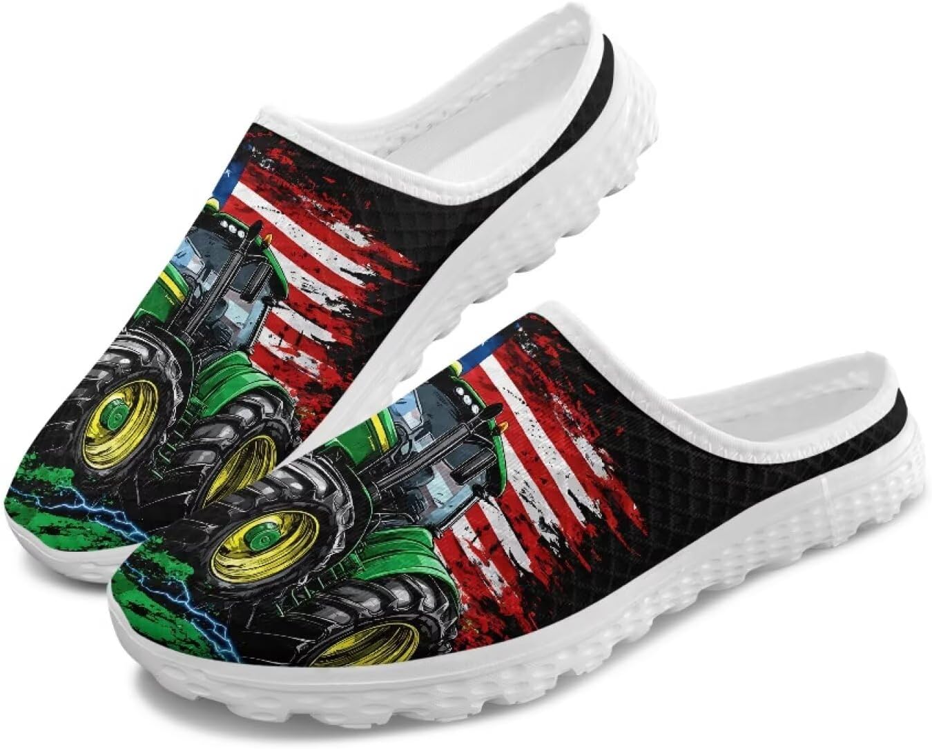 

Мужские сабо из сетки без задника с принтом - дышащие, легкие, противоскользящие, легко надеваются и снимаются, для прогулок и офиса Ocwfudsx, Flag Tractor