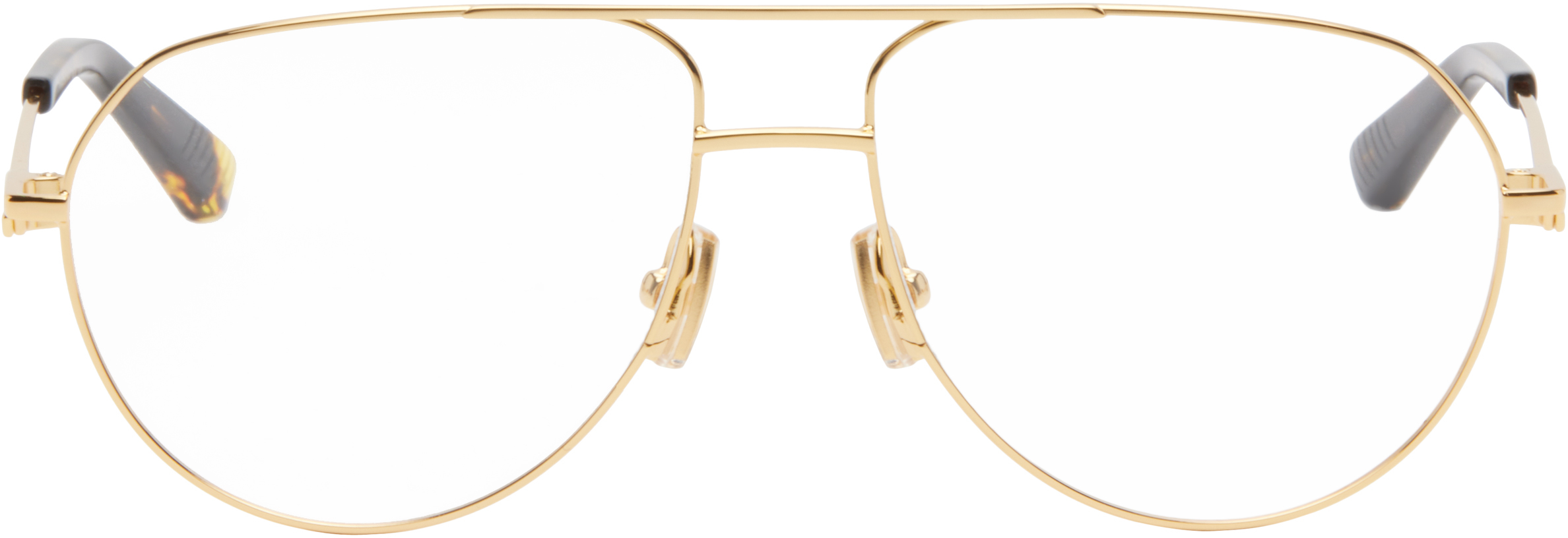 

Золотые очки-авиаторы Bottega Veneta, Gold/Gold/Transparent