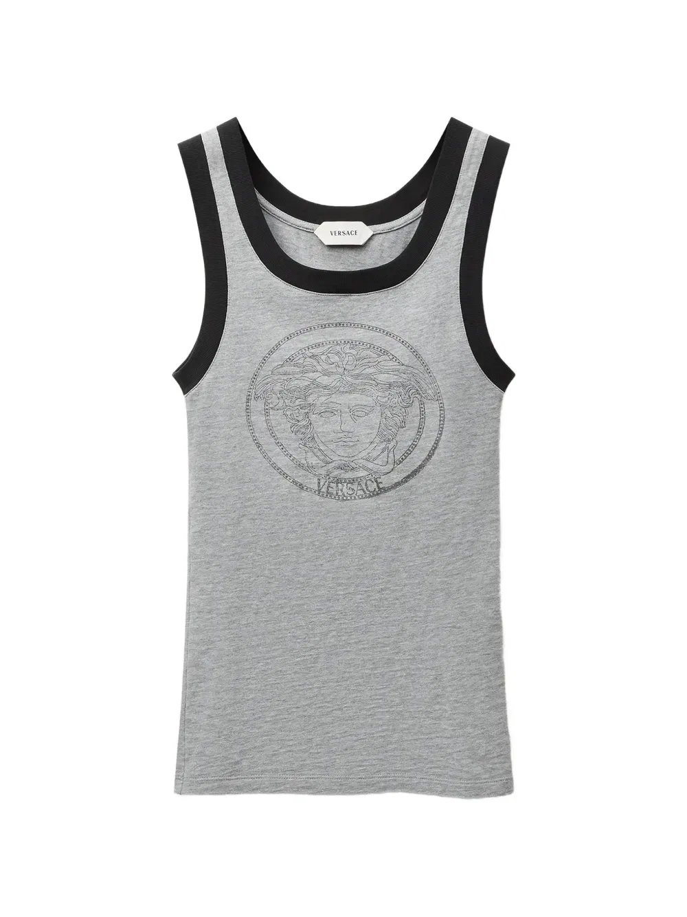 Топ из джерси с принтом Versace, серый