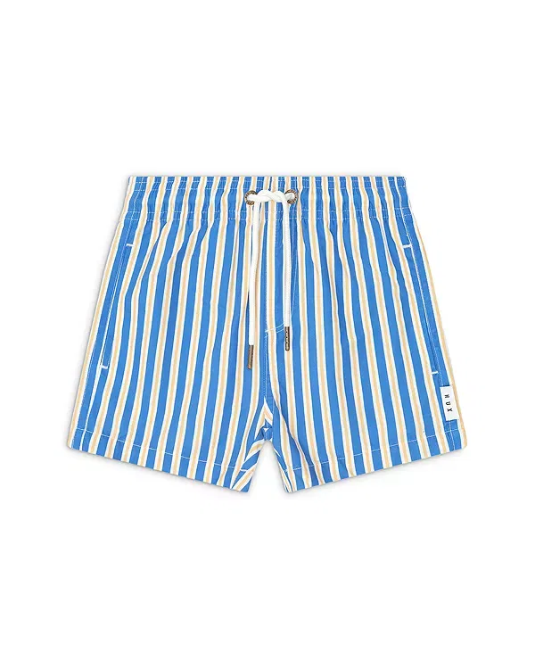Детский купальник для мальчиков с принтом Collegiate Stripe Boardshorts Huxbaby, Cobalt
