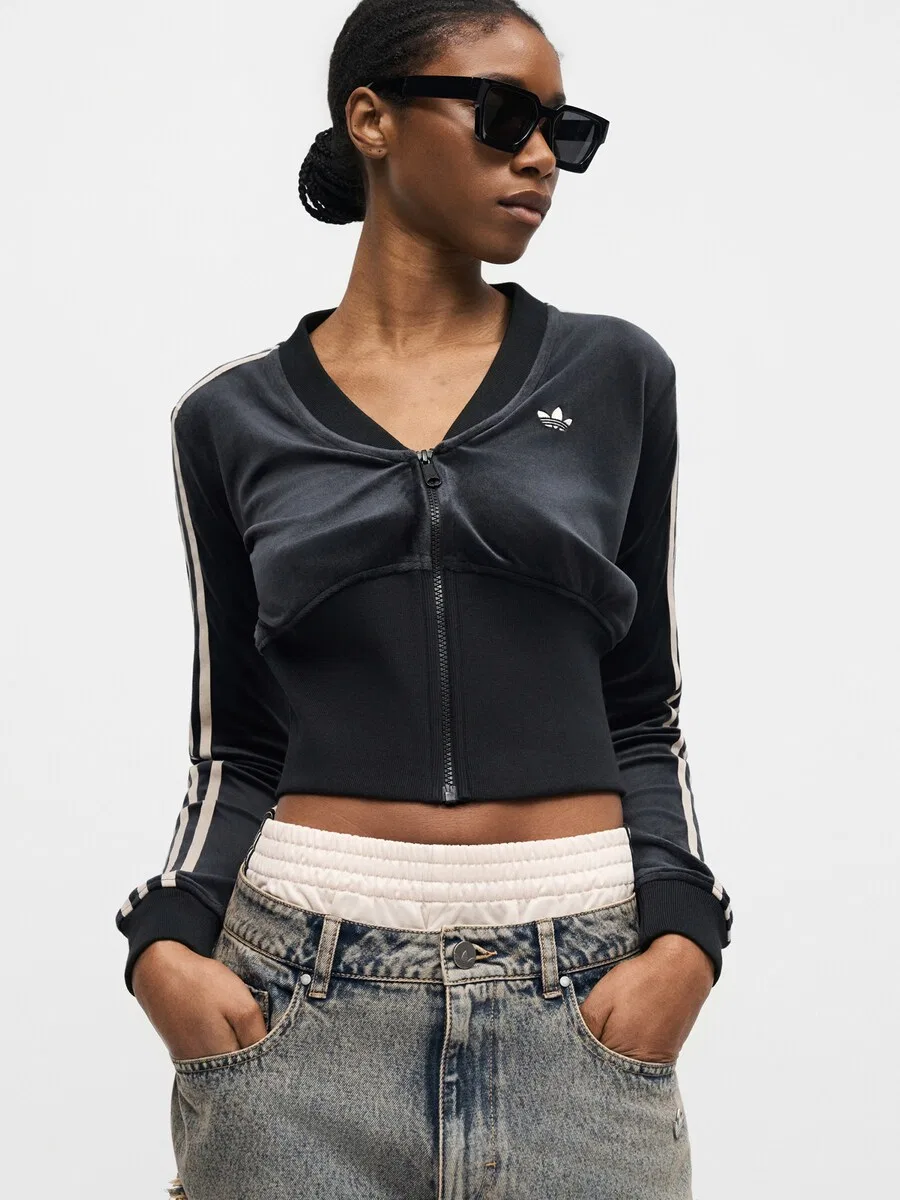 Худи на молнии ADIDAS ORIGINALS, черного цвета — фото 4