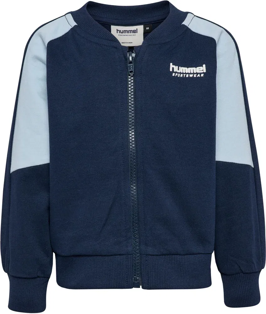 Детская тренировочная куртка с застежкой-молнией Hmlmini Loose Block Zip Jacket Hummel, синий — фото 3