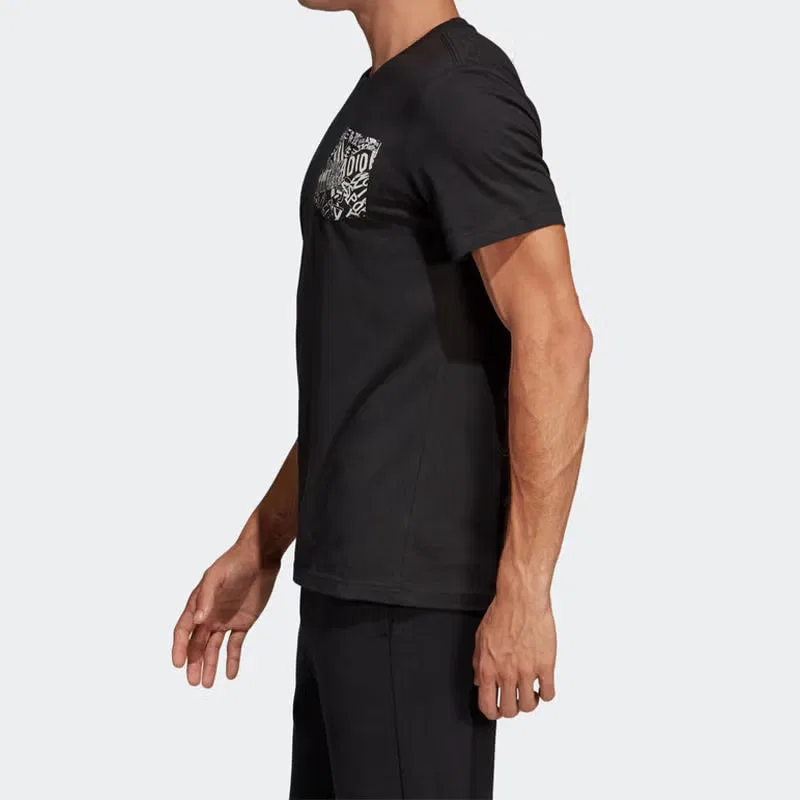 Футболка с принтом и карманом Must Haves Adidas, черный — фото 4