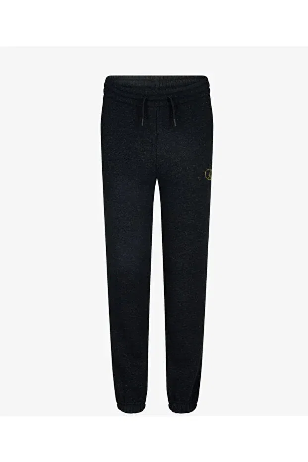 Детские спортивные брюки для девочек зауженные с принтом Jordan Black Gold Glitter Detail Cotton Ribbed Girls' Trackpants Nike, Black — фото 2