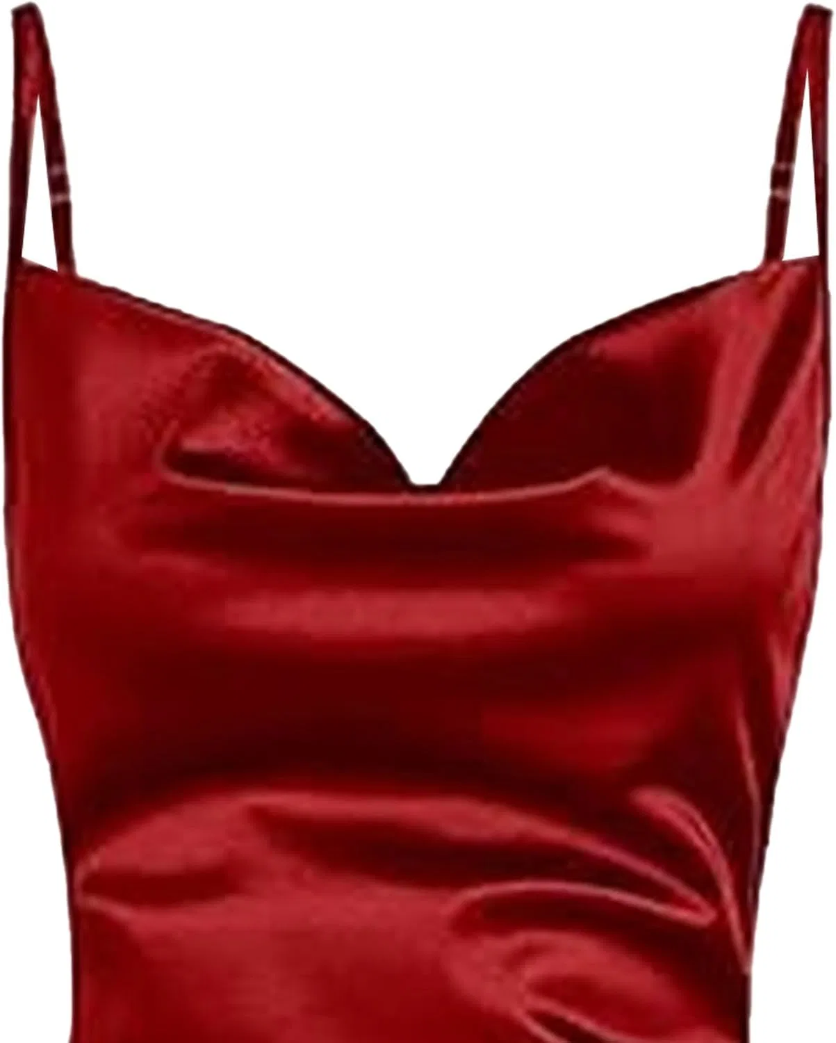 Женское коктейльное мини-платье на тонких бретелях Satin, Red — фото 3