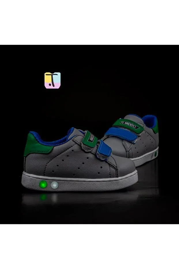 Детские кроссовки для мальчиков со светодиодами Smoked yoyo first step baby lighted sneaker Trend Adımlar, Smoke Grey — фото 4