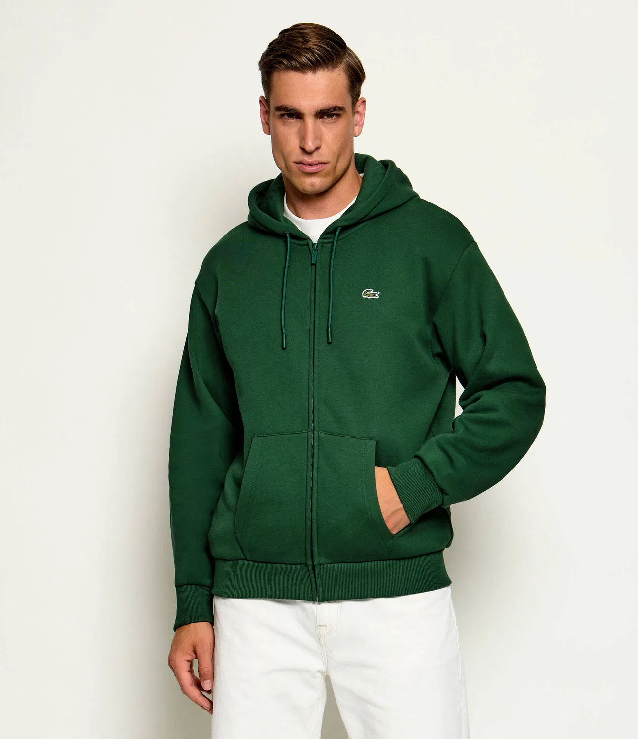 Худи с капюшоном и молнией Lacoste, Verde