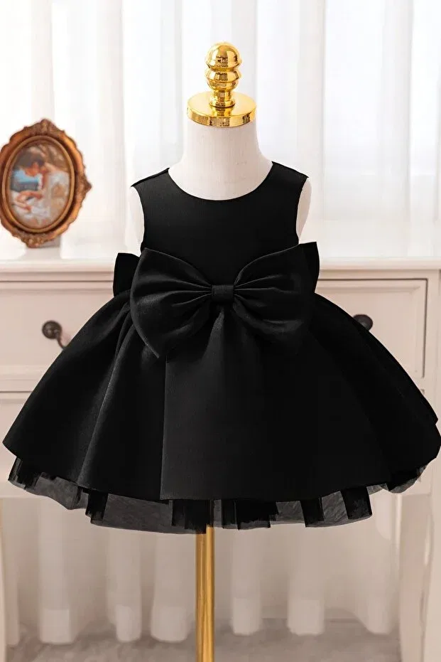 Детское платье для девочек сатиновое Seda Model Nsmlife, Black