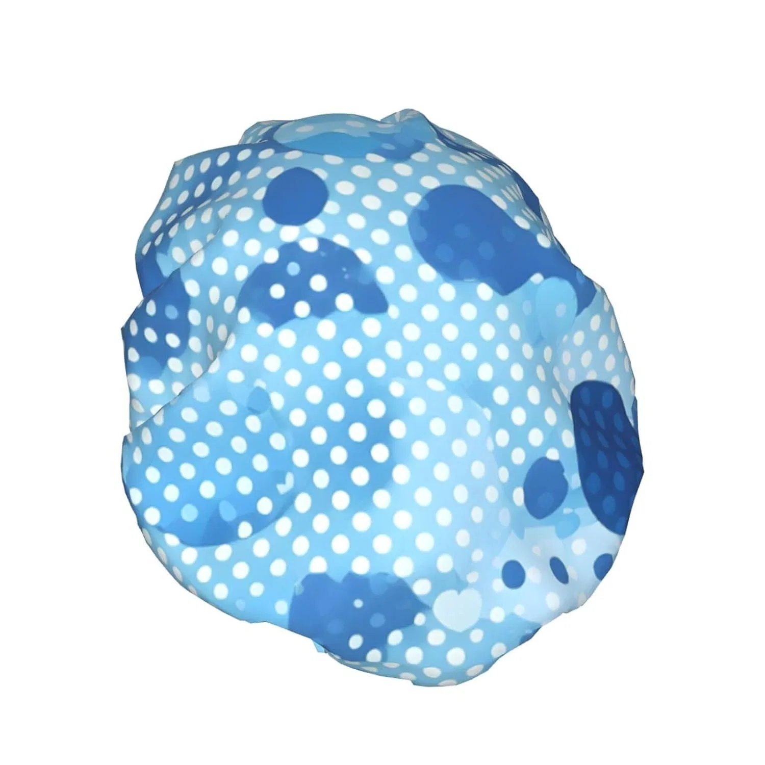 Двухслойная водонепроницаемая шапочка для душа BREAUX, 26,7x10,9 см, Blue Polka Dot — фото 2