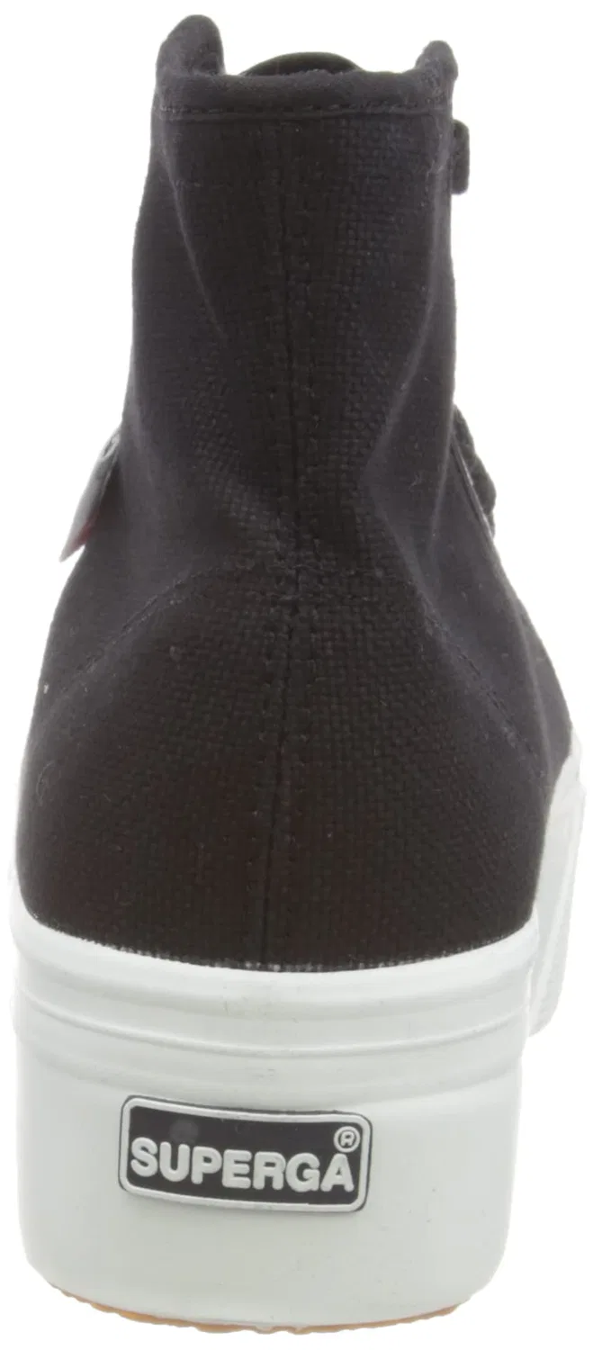 Детские кроссовки высокие Superga, Black Fwhite — фото 3