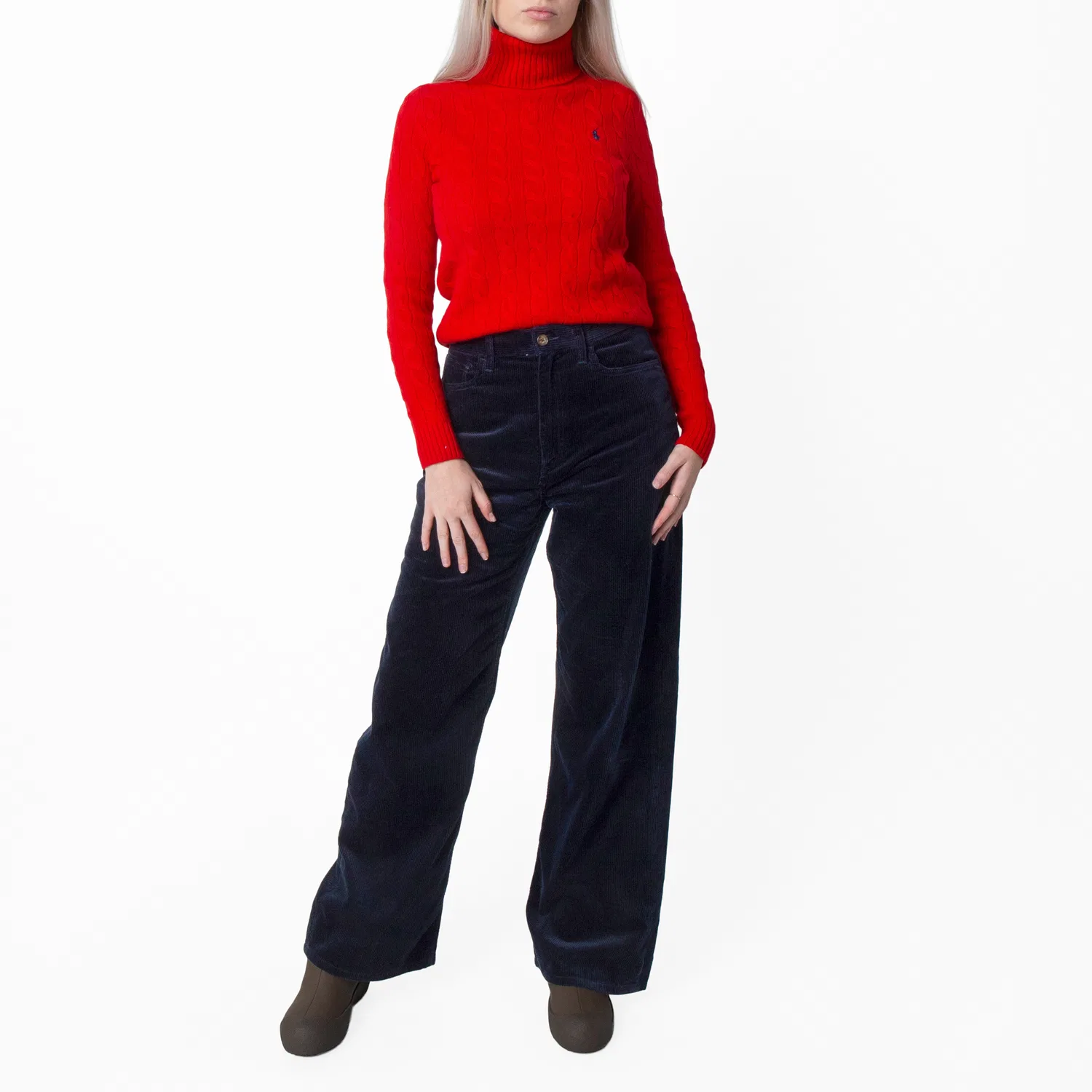 Брюки прямого кроя из вельвета Corduroy Straight-Leg Trousers Polo Ralph Lauren, Navy — фото 4