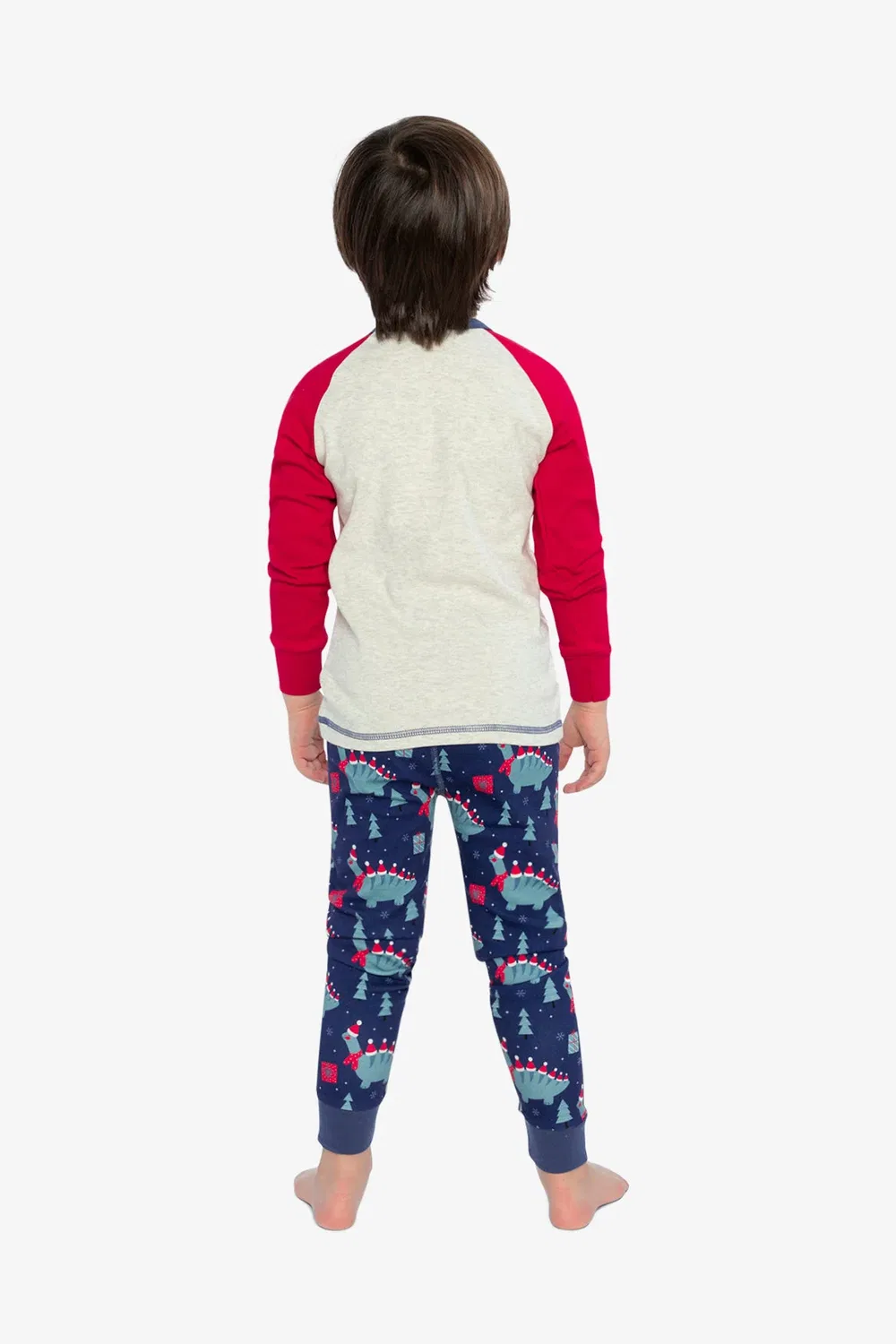 Детский комплект пижамы из органического хлопка с длинным рукавом Blue Dinosaur Print Deux par Deux, Blue Dinosaur Print — фото 4