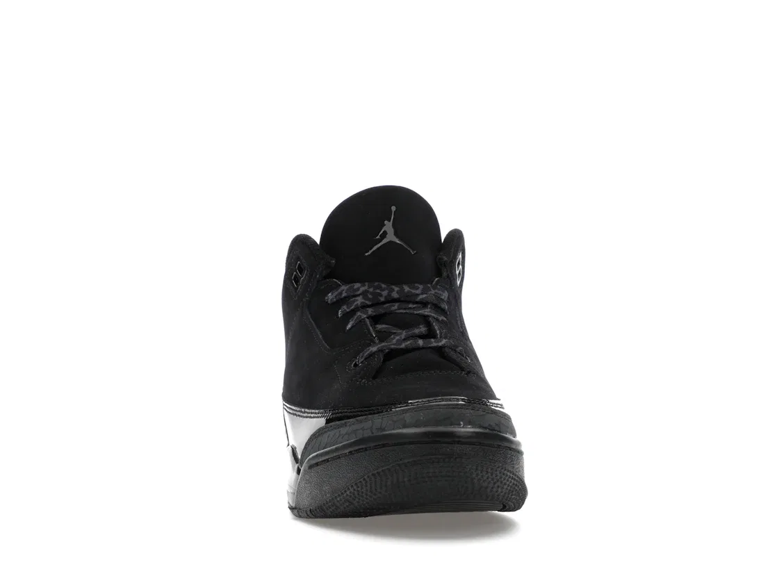 Детские кроссовки для мальчиков с замшевым верхом Jordan 3 Retro Jordan, Black/Dark Charcoal/Black — фото 2
