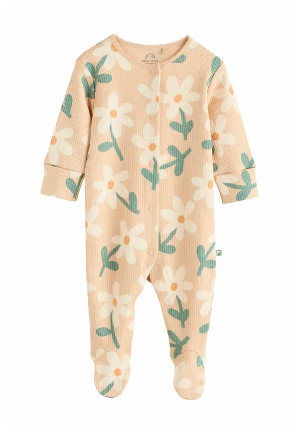Комплект из 5 боди с длинным рукавом Rib Next, sage green floral, зеленый — фото 2