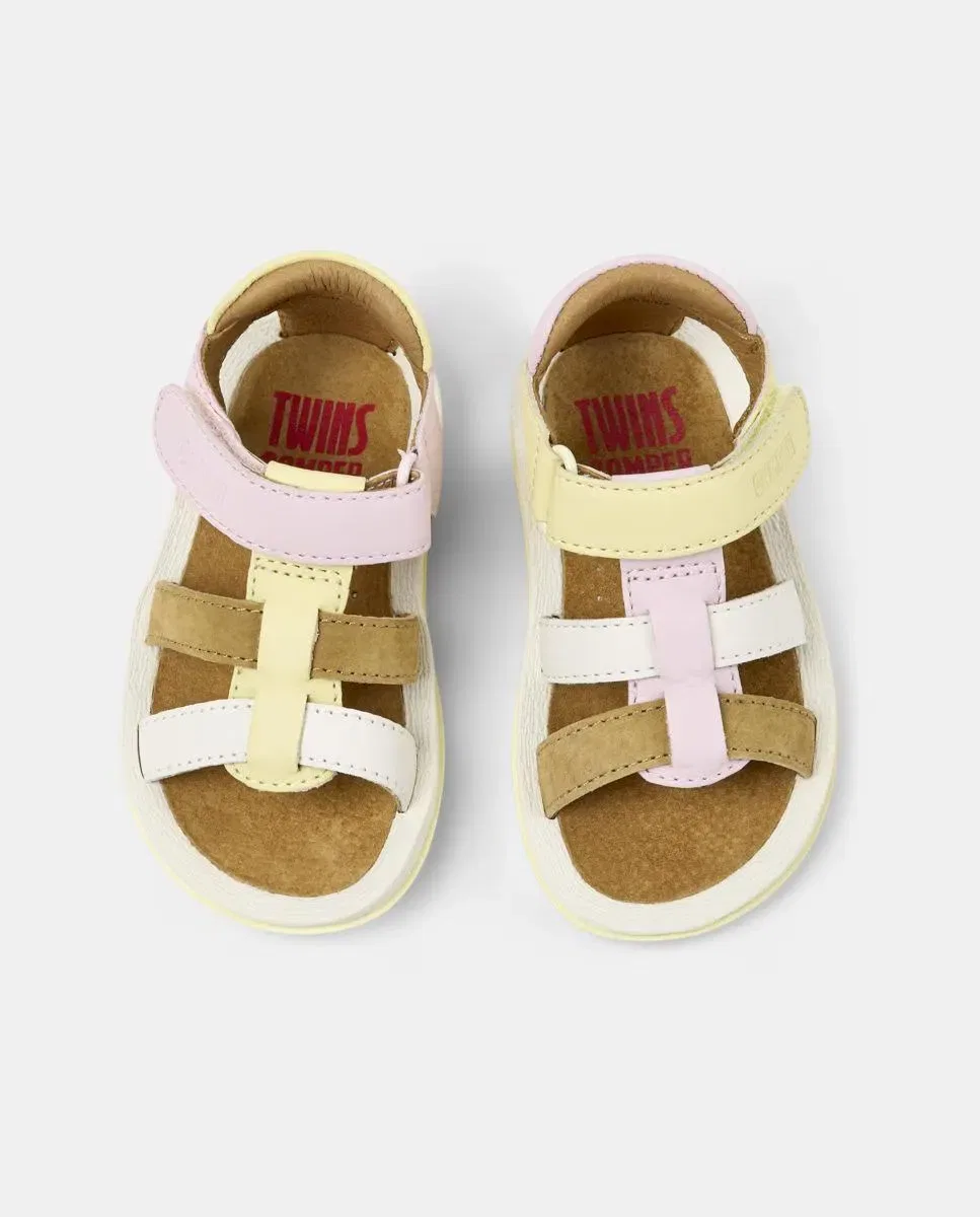 Сандалии детские Camper Bicho Twins, регулируемый дизайн, Beige/Rosa — фото 3