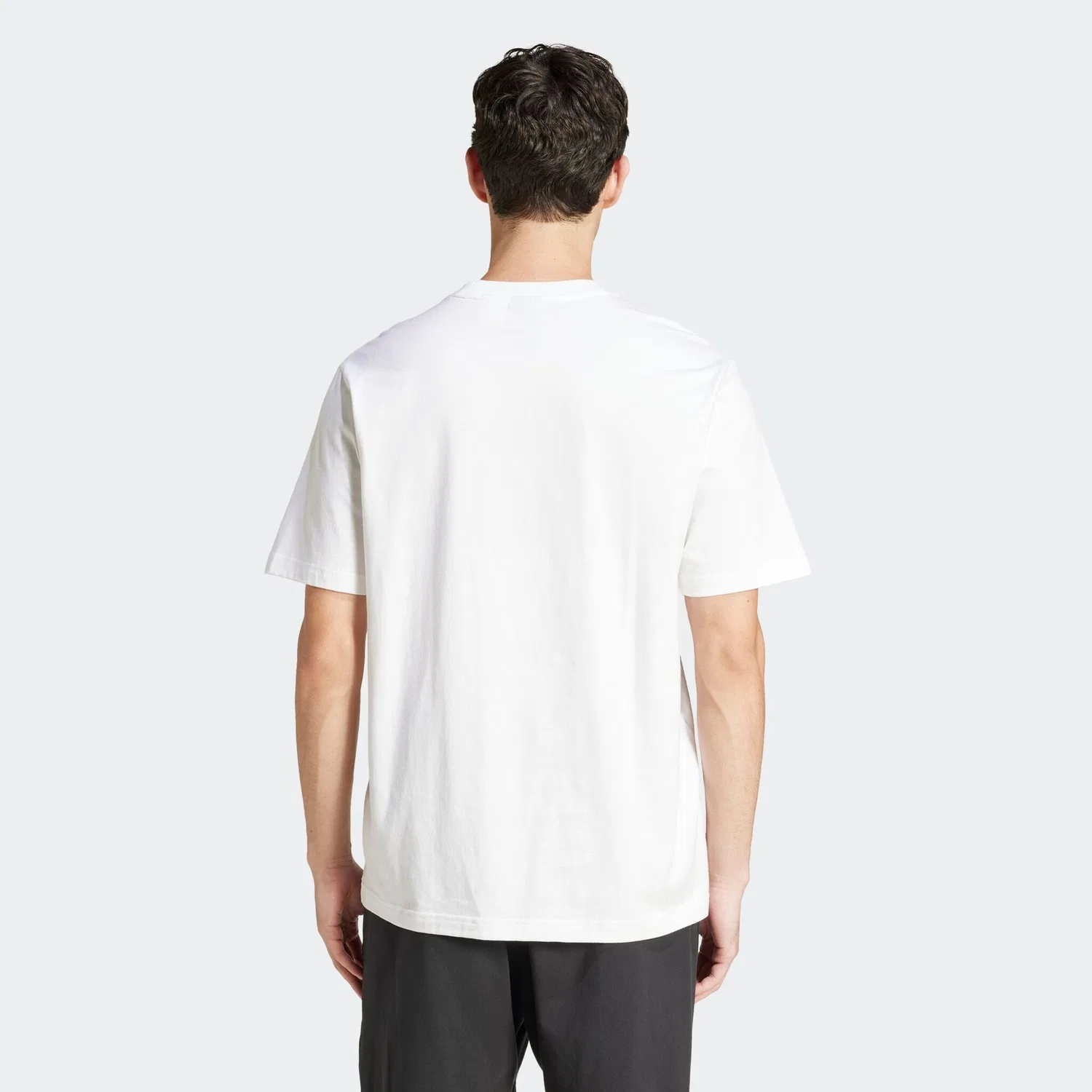 Детская футболка оверсайз с опущенным плечом Adidas Sportswear, White/Black — фото 2
