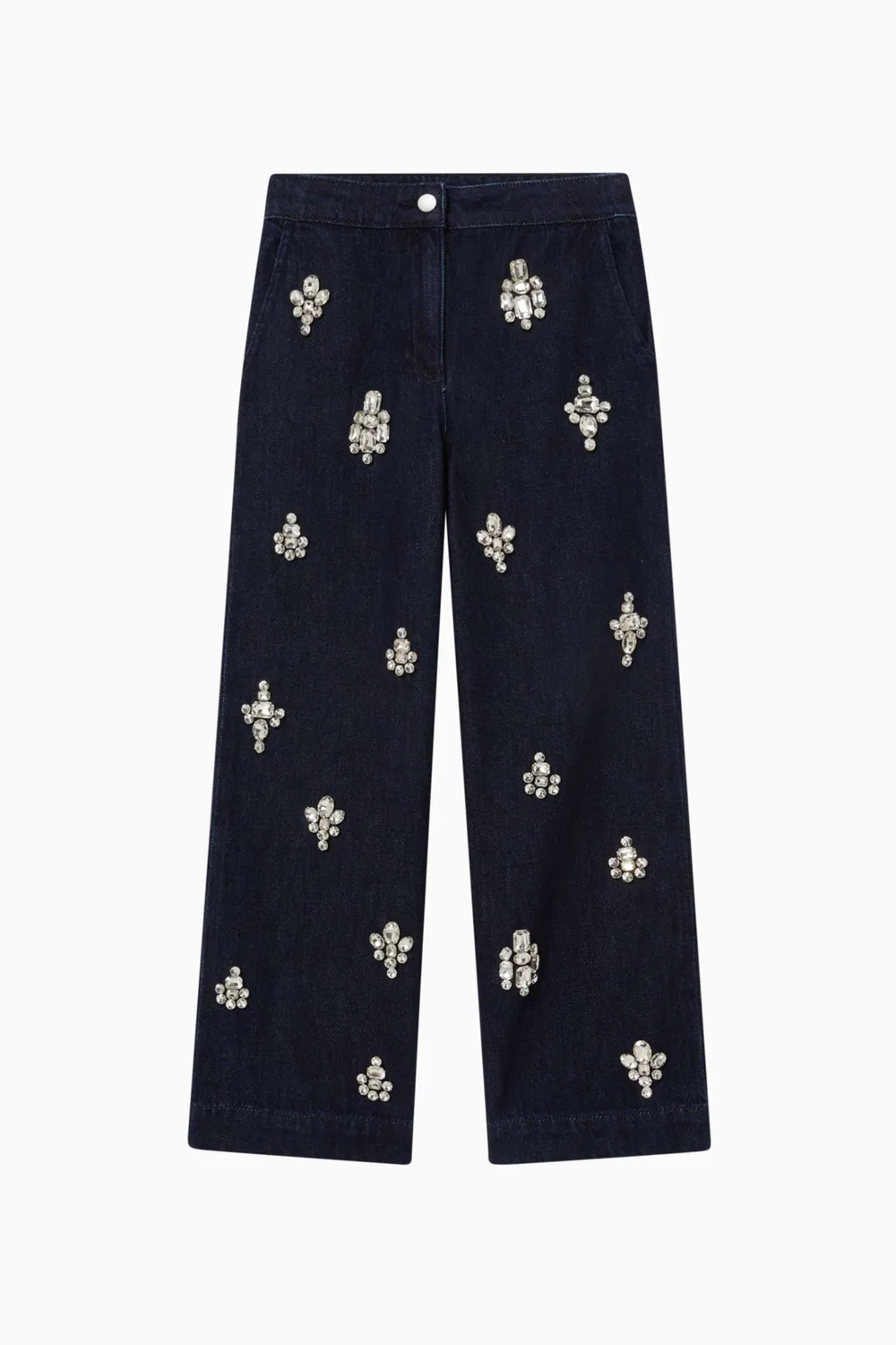 Джинсы широкие с кристаллами Stella McCartney
