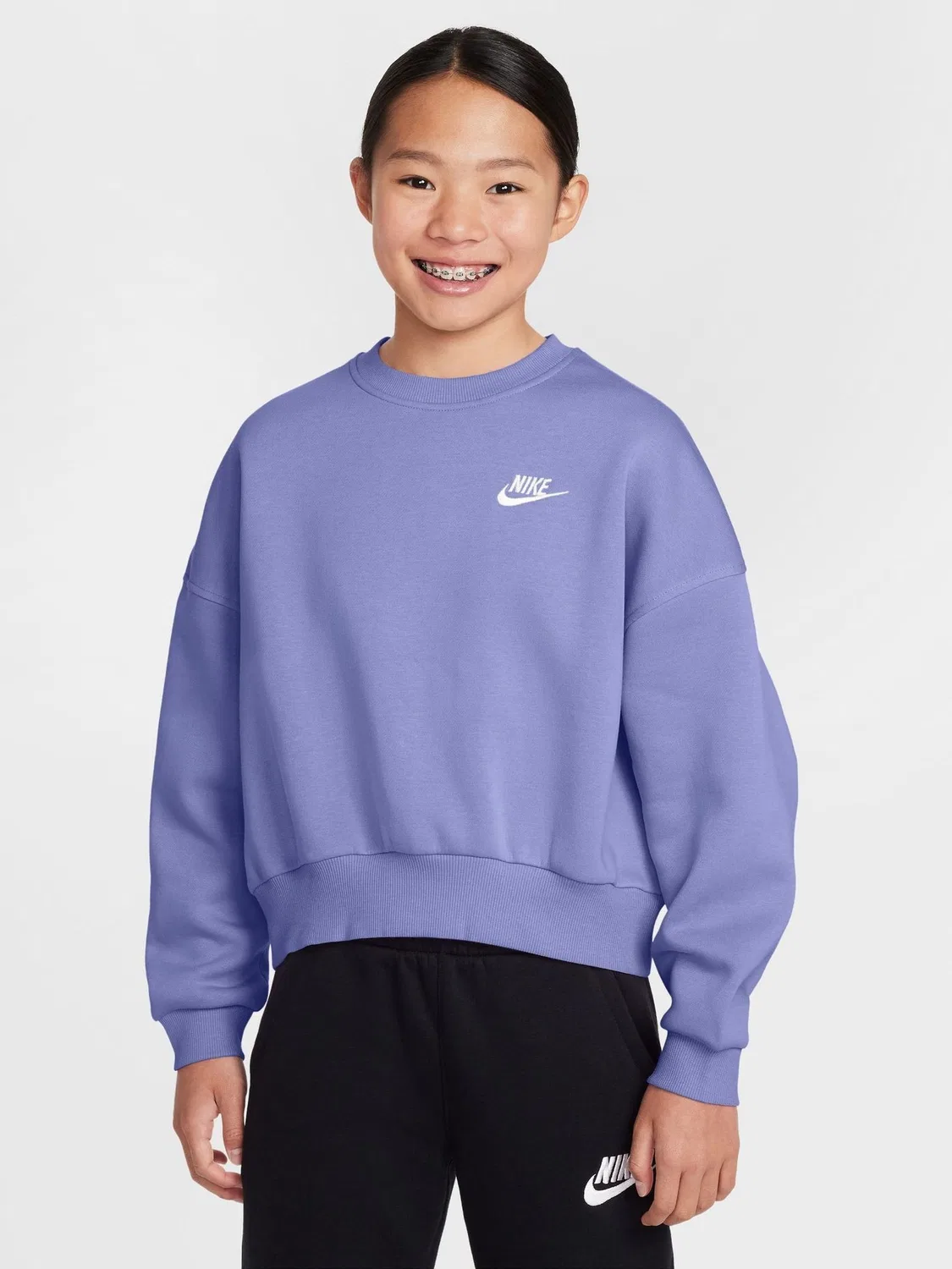 Свитшот c капюшоном, свободный крой Nike Club Fleece, фиолетовый