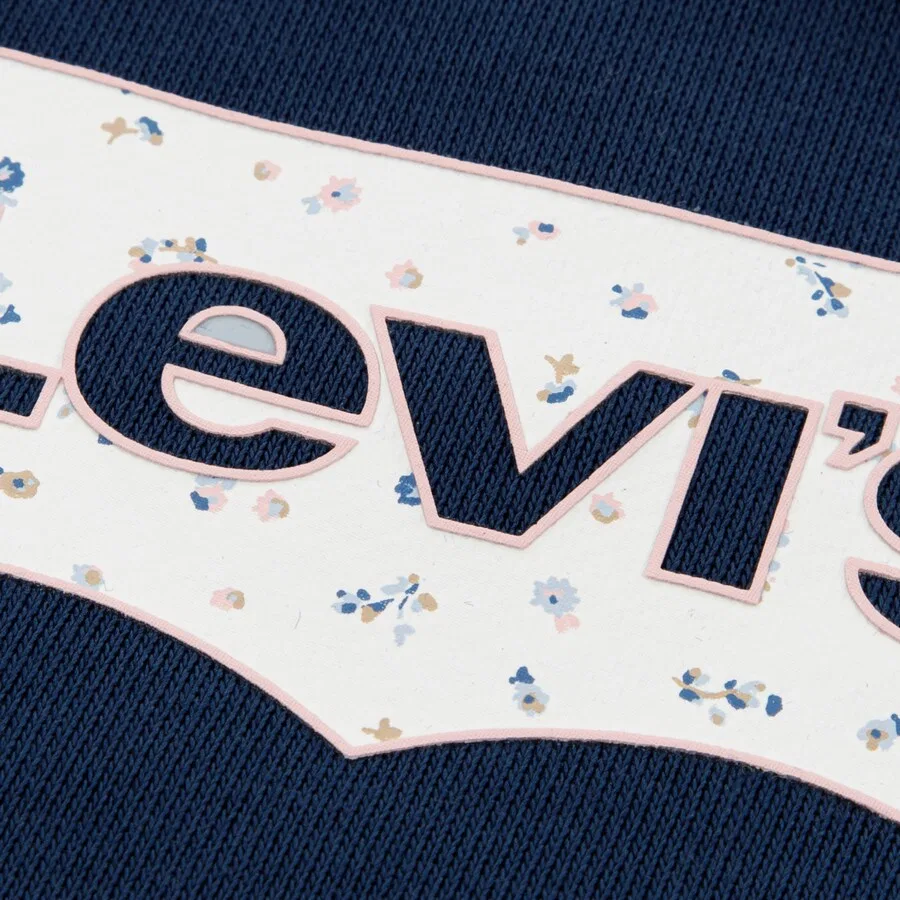 Детская толстовка Levi's Kids 'FLORAL BATWING' в темно-синем и светло-голубом цветах — фото 3