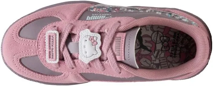 Детские кеды для девочек с принтом Hello Kitty and Friends Palermo PUMA, Plum Jam/Poised Pink — фото 4