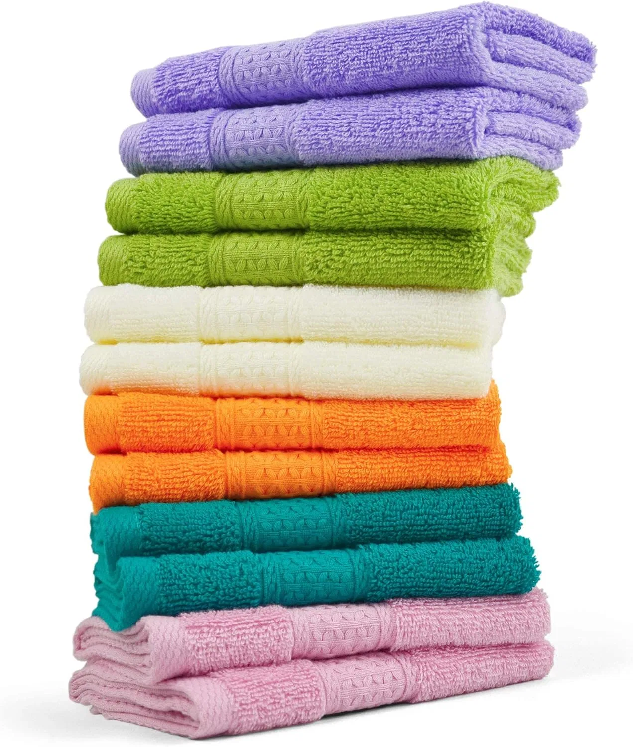 Мочалки для лица и тела Cleanbear, набор 12 шт, 33x33 см, 6 цветов