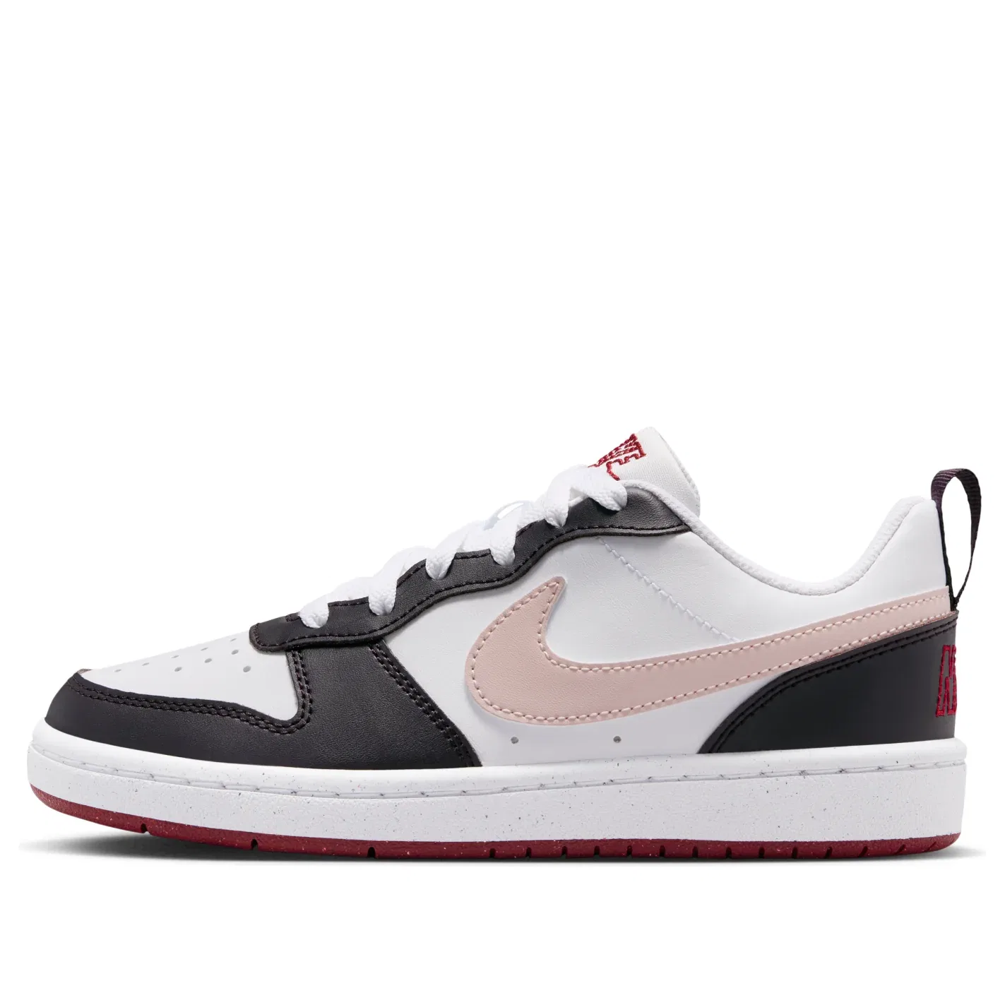 Детские кроссовки с кожаным верхом Court Borough Low SE 'White Black' Nike, White/Black/Soft Pink