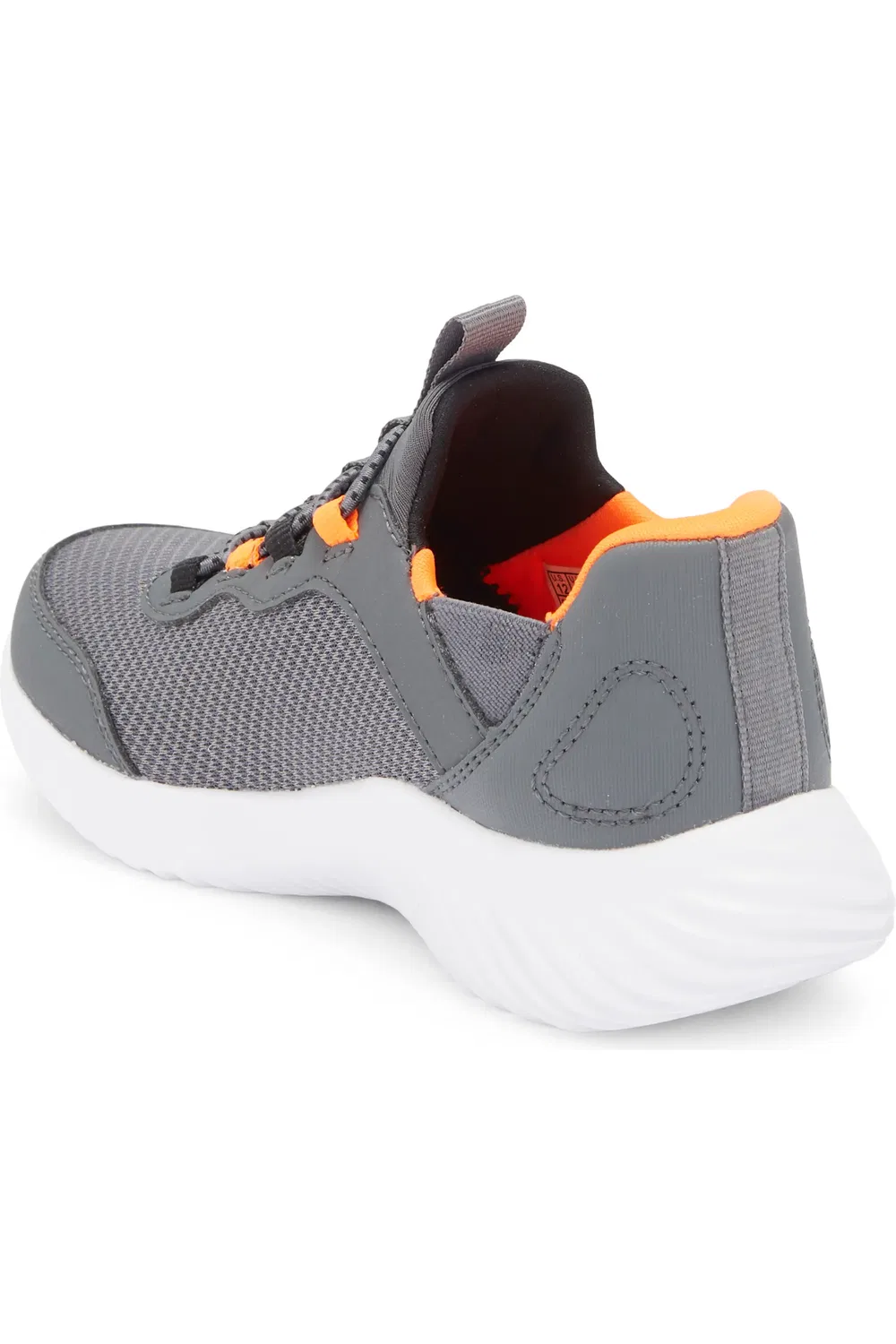 Детские кеды slip-on с пенной подушкой Memory Foam Bounder SKECHERS, серый/оранжевый — фото 2