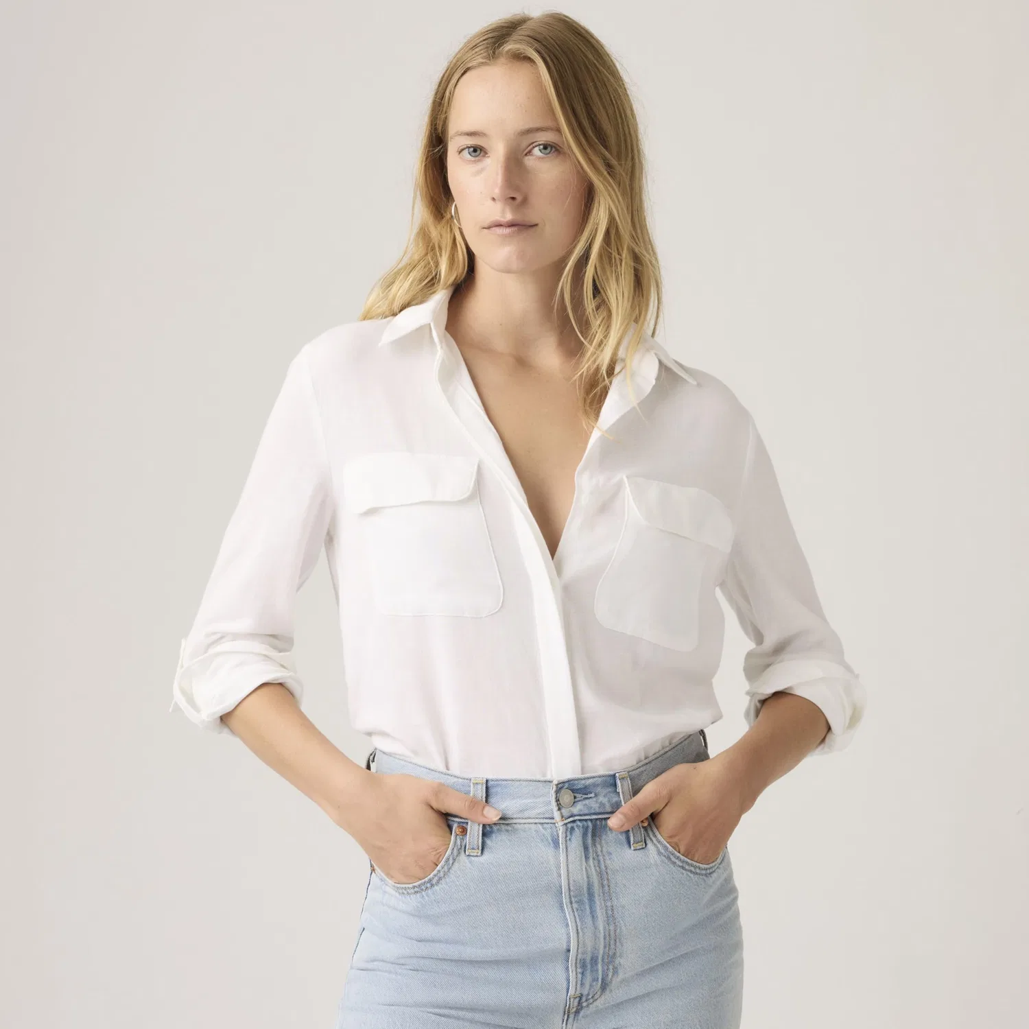 Женская рубашка с принтом Elaine Utility Levi's, White — фото 3