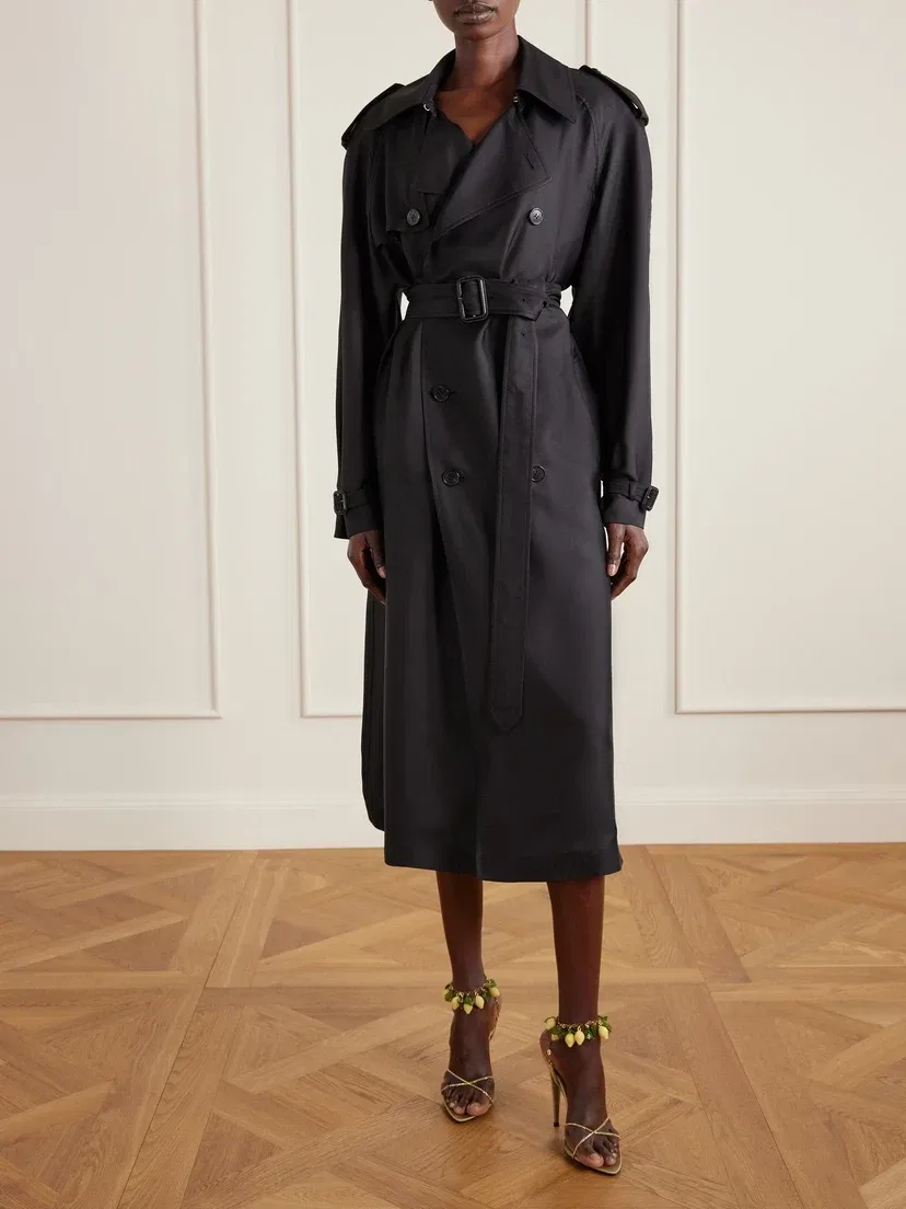 Босоножки Mon Chéri из атласа с замшевой отделкой и украшениями SAINT LAURENT, бирюзовый — фото 4