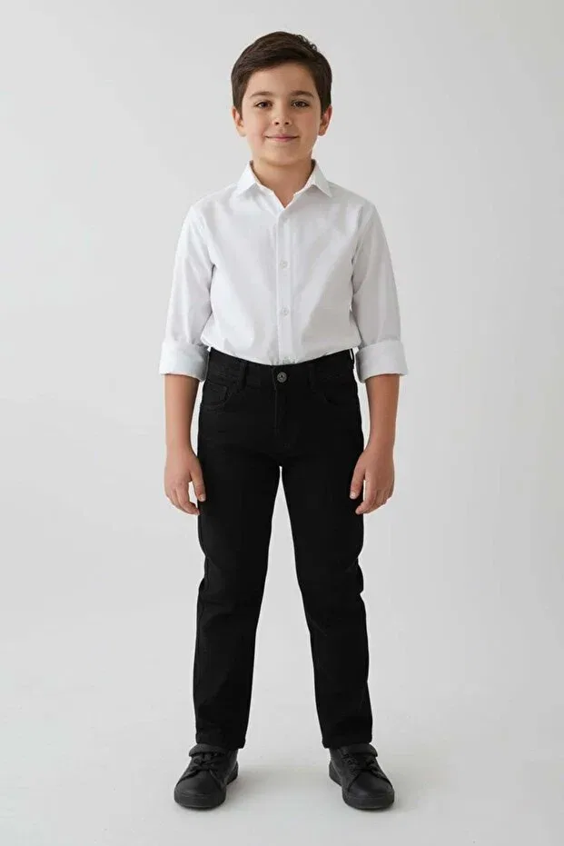 Детские брюки для мальчиков прямого кроя Regular Fit Fulla Moda, Черный