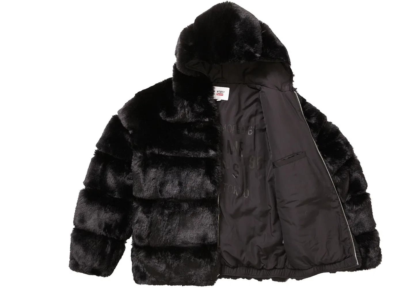 Мужская куртка с капюшоном из искусственного меха WTAPS Supreme, Black — фото 2