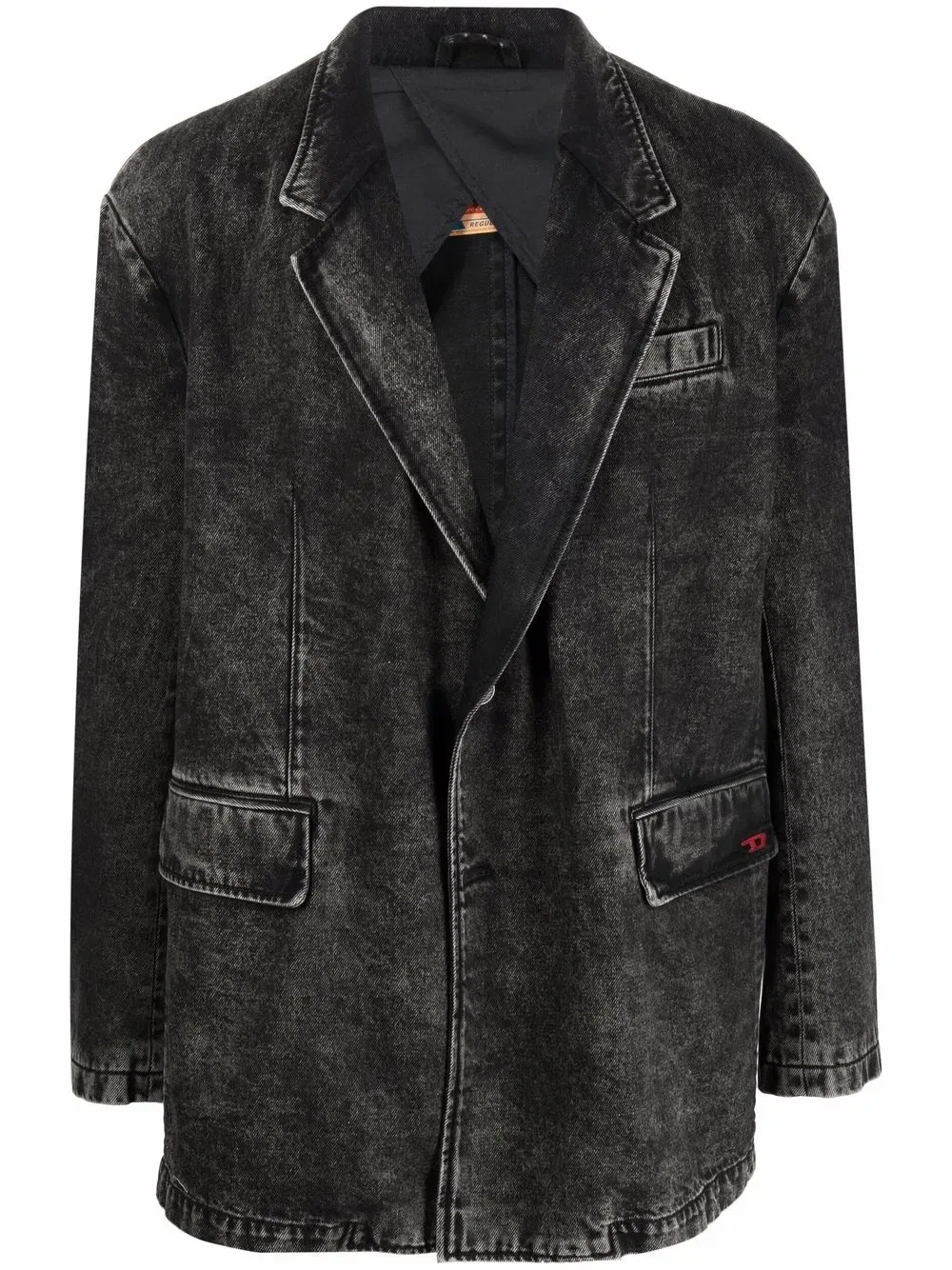 Однобортный джинсовый пиджак D-Blaz Diesel, черный