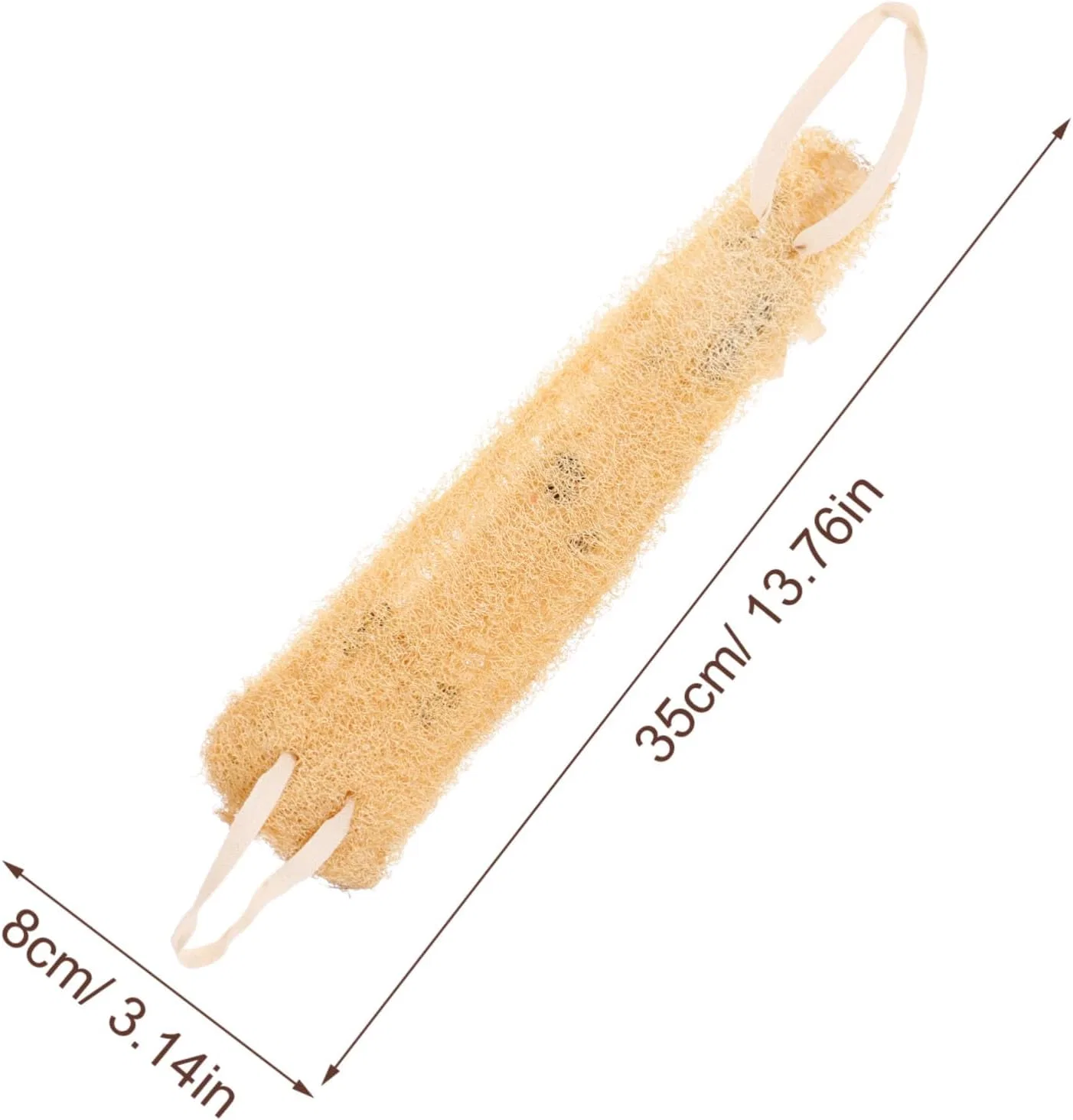 Люфа для тела с ручкой, SOPOTUTU, 35x8x2.5 см, Beige — фото 2