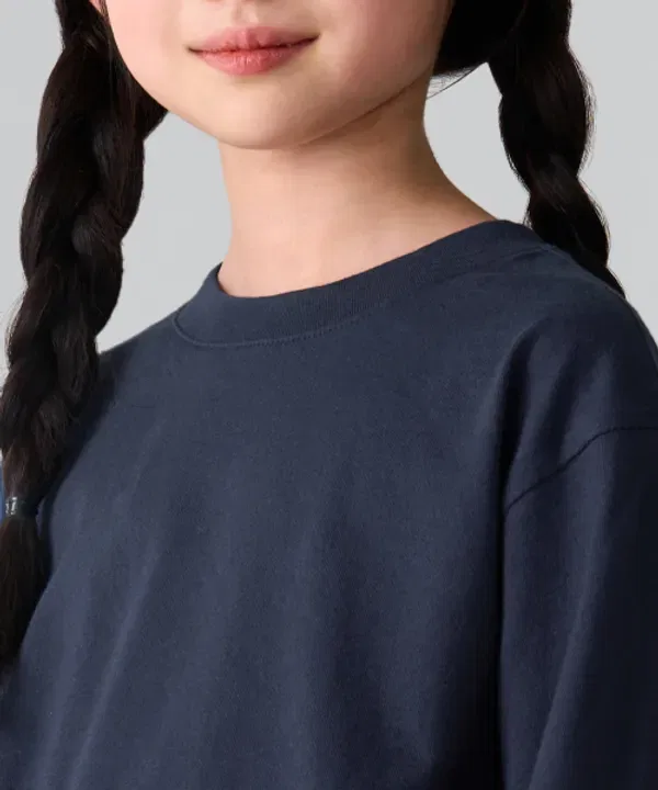 Футболка с длинным рукавом Relaxed Crew Neck, Musinsa Standard Kids, темно-синий — фото 4