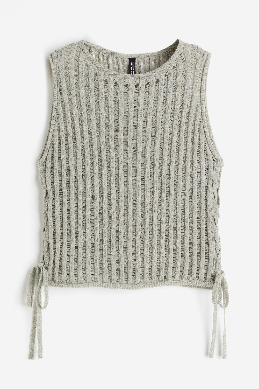 

Топ H&M Ladder-stitch-look Knit Sleeveless, хаки