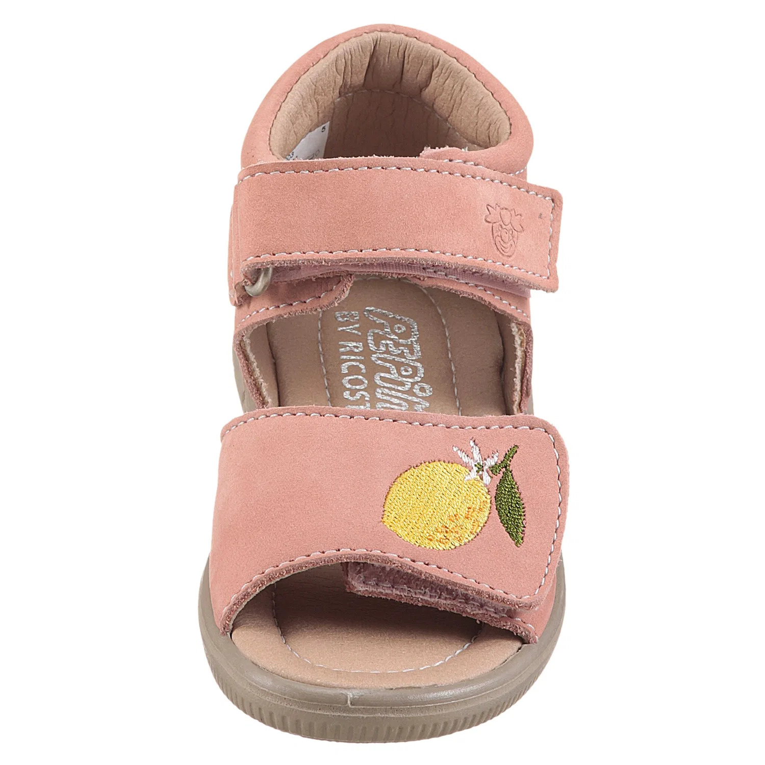 Детские сандалии-ходунки с вышивкой цитрусов PEPINO by RICOSTA, Pink — фото 3