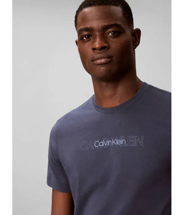 Мужская футболка хлопковая Calvin Klein, Blu Marino — фото 4