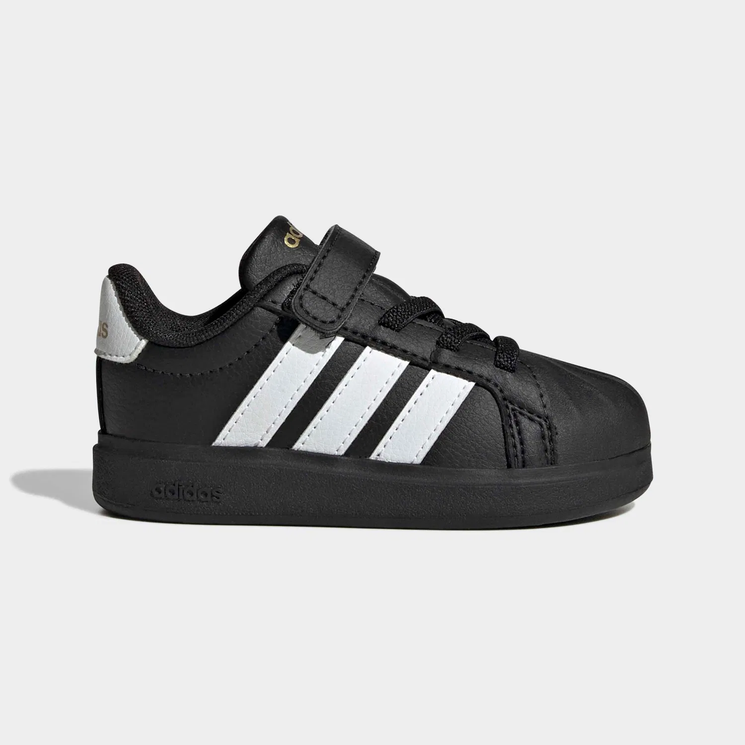 Детские кроссовки с мыском из резины Adidas Sportswear, Core Black/Ftwr White/Gold Metallic — фото 2