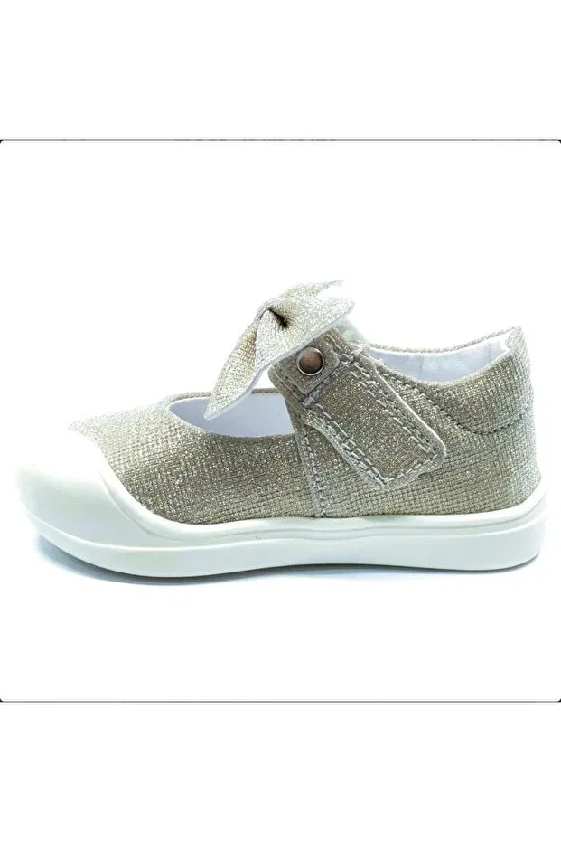 Детские балетки для девочек с бантом Darla-First step Cool, Gold — фото 4