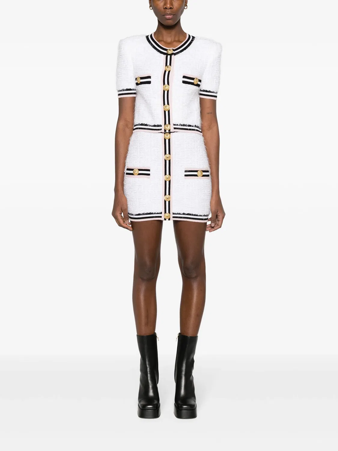 Balmain Мини-юбка Maze белая — фото 4