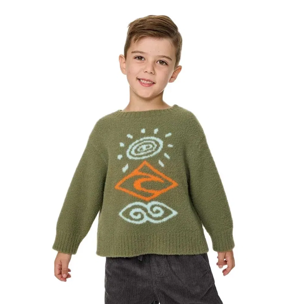 Детский свитер для мальчиков с жаккардовым принтом Ride The Wave Knit Rip curl, Green