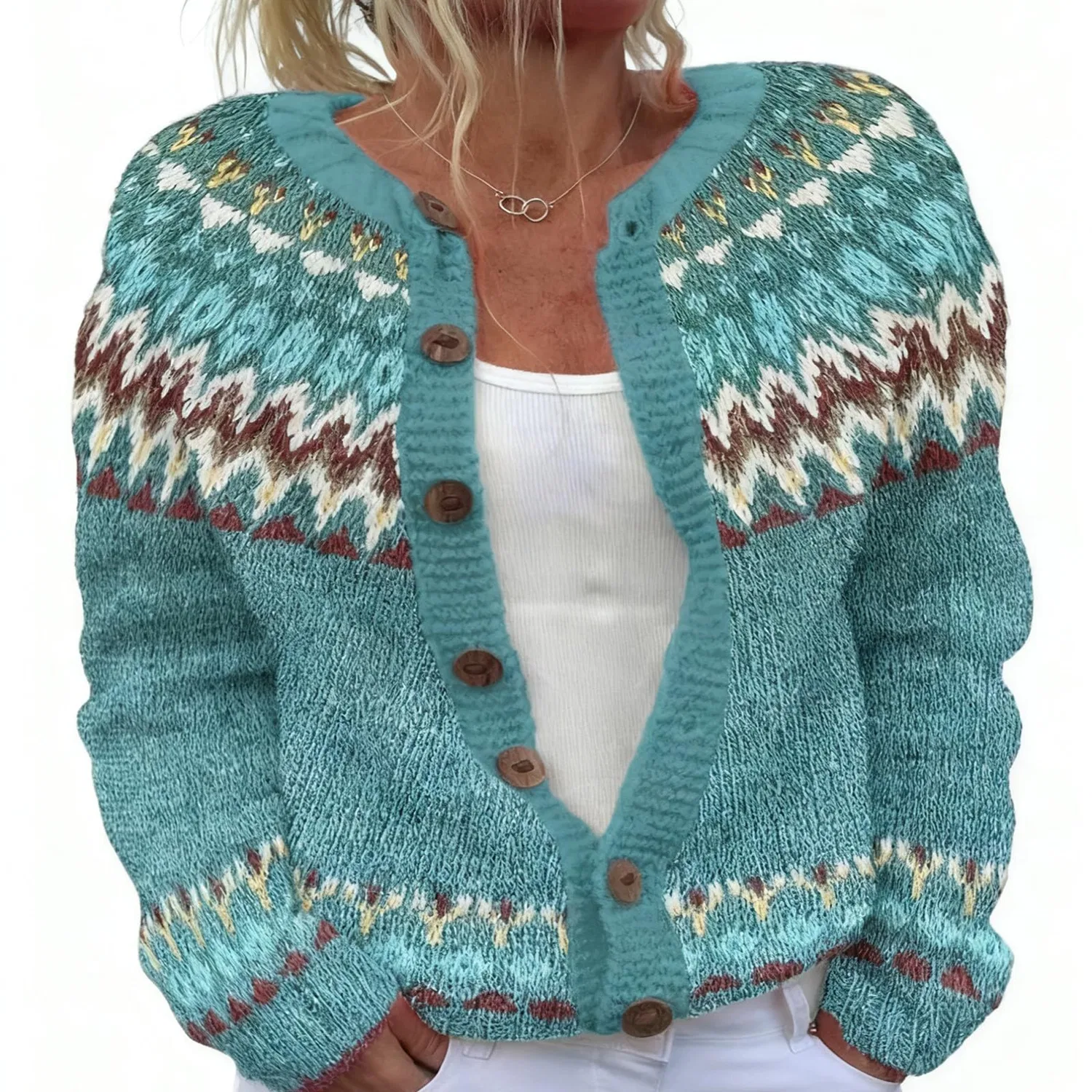Женское теплое пальто с длинным рукавом, модель Cappotto corto da donna caldo, azzurro