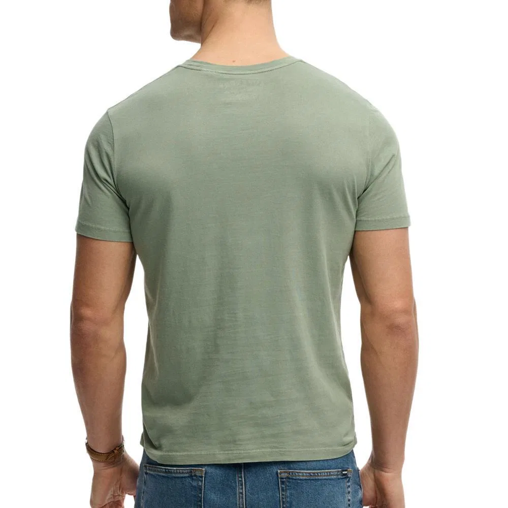 Мужская хлопковая футболка с круглым вырезом Classic Essential Superdry, Grun — фото 3