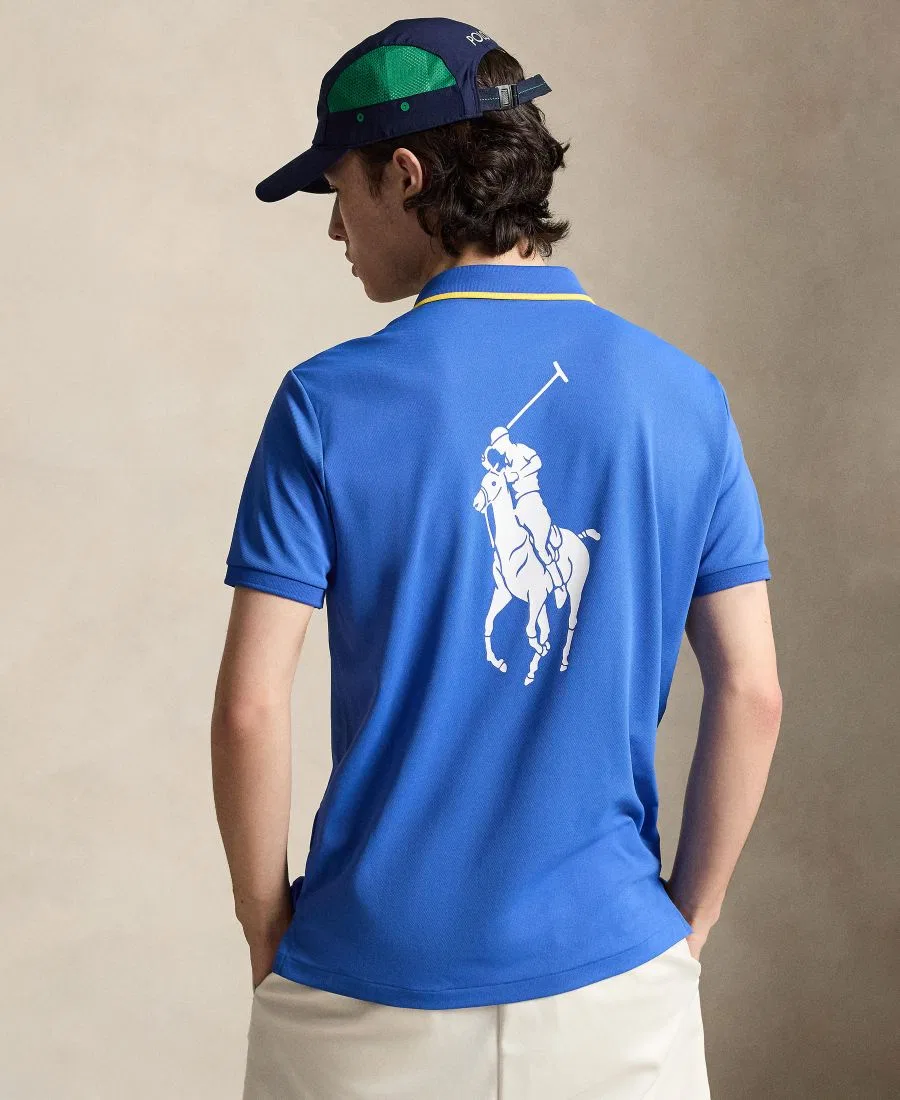 Поло с логотипом US Open Polo Ralph Lauren, New Iris Blue Multi — фото 4