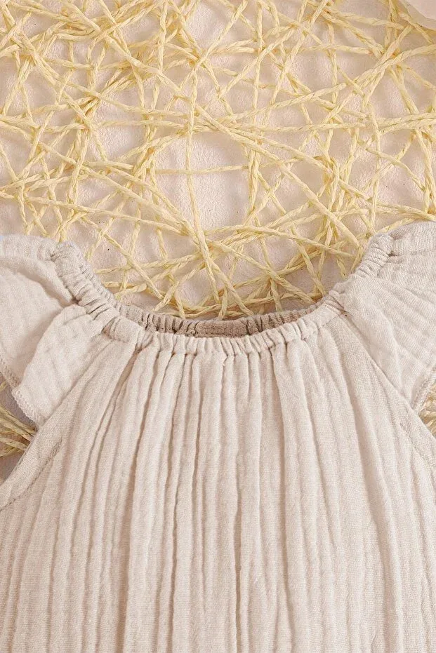 Детский комбинезон из муслина для девочек Ipek Atlas, Beige — фото 3