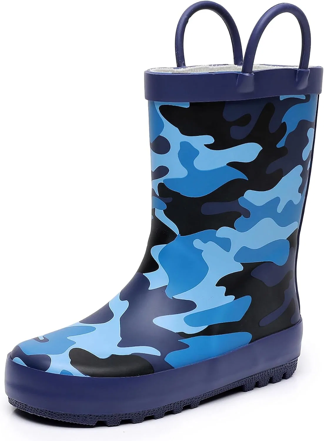 Детские резиновые сапоги с принтом для девочек и мальчиков LANCDON, Blue Camo