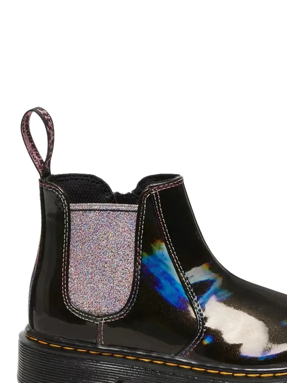 Ботинки с блестками Dr. Martens Kids, черный — фото 2